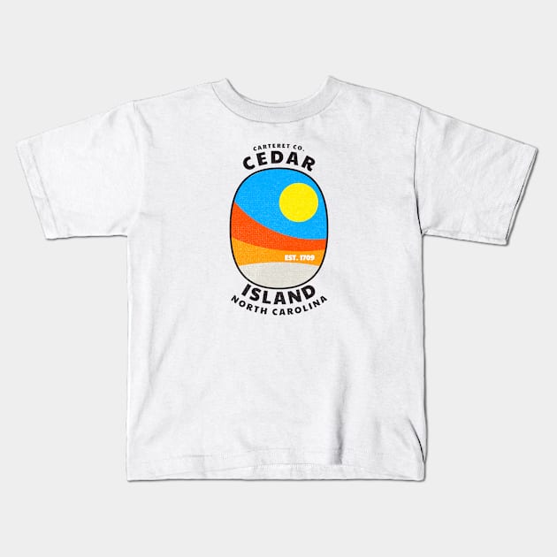 Cedar Island, NC Summertime Vacationing Abstract Sunrise Kids T-Shirt by Contentarama